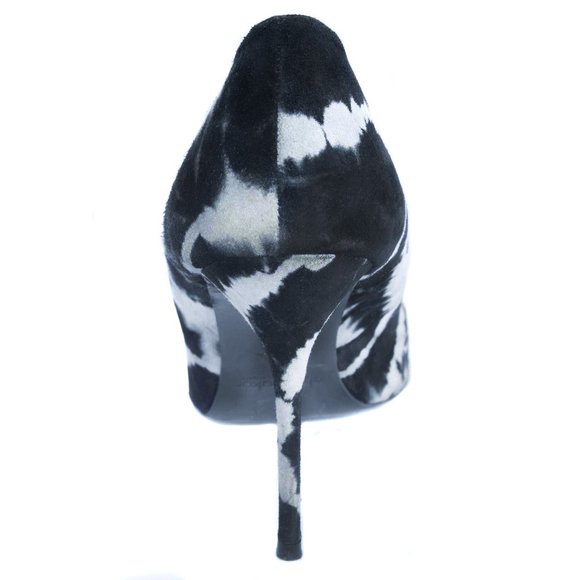 ELYSE WALKER Black & Gray Suede 'Sable' Tie Dye Pointed Toe Pumps Size 9 1/2 - Picture 4 of 6